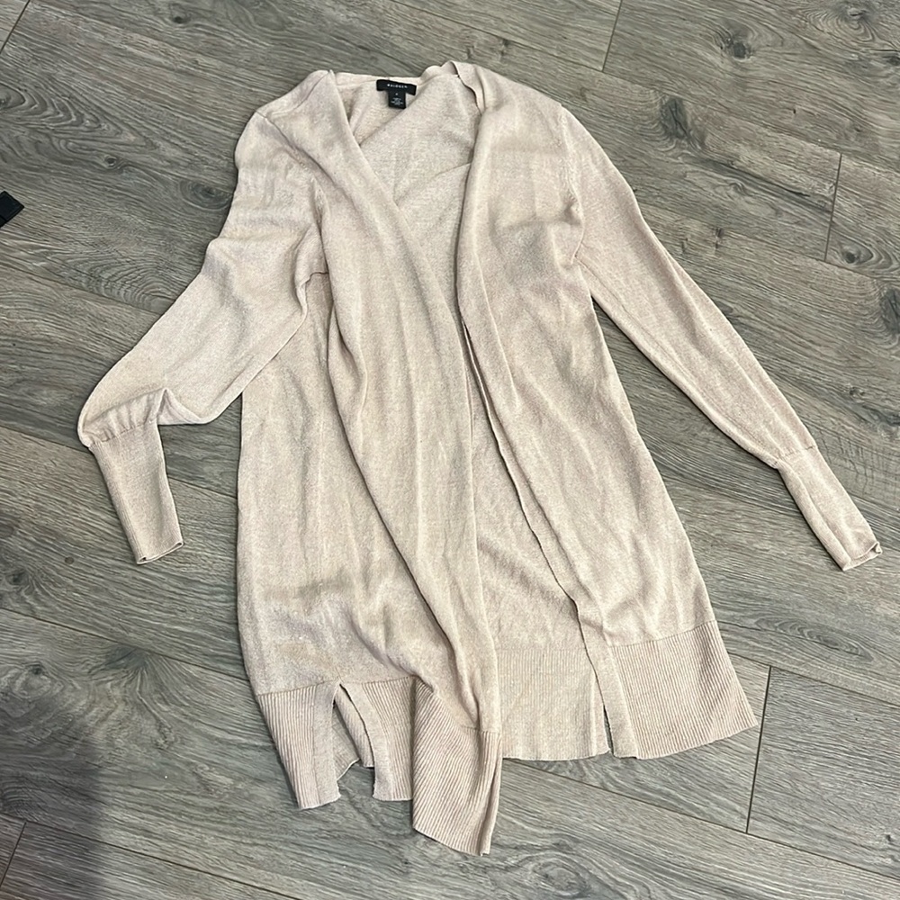 Halogen tan linen blend cardigan